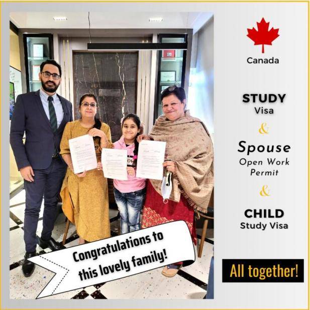 Canada Study Visa and Spouse Open Work Permit and Child Study visa from India